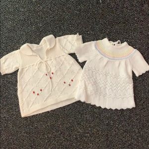 Vintage Handmade Knit Newborn Dresses 70’s